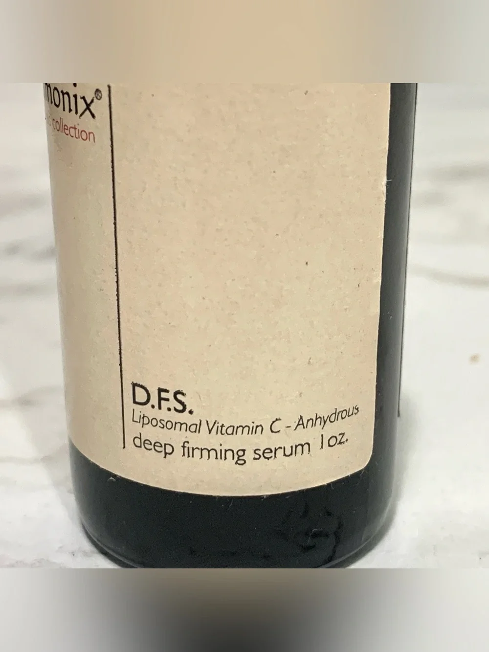 (tan label) Chamonix D.F.S. Liposomal Vitamin C Anhydrous Deep Firming Serum 1oz